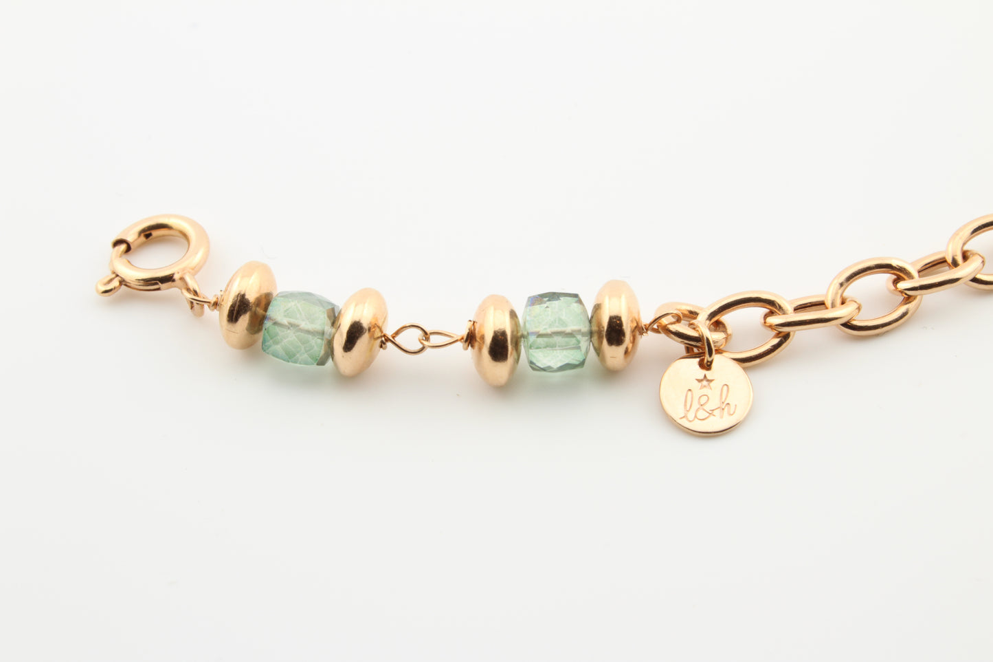 Goldenes Gliederarmband Comporta ★ mit grünen Amethysten